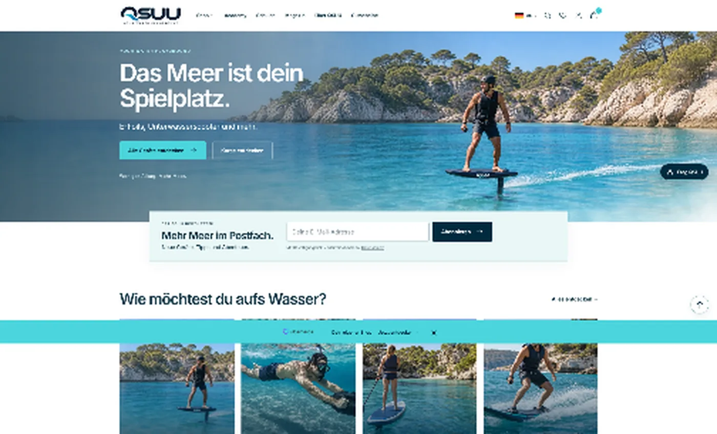 QSUU Vibemerce Demoshop Desktopansicht